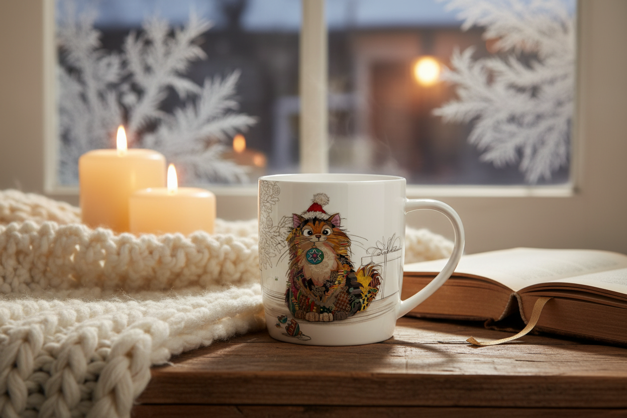 Bug Art Cat Baubles Mug with presentation box