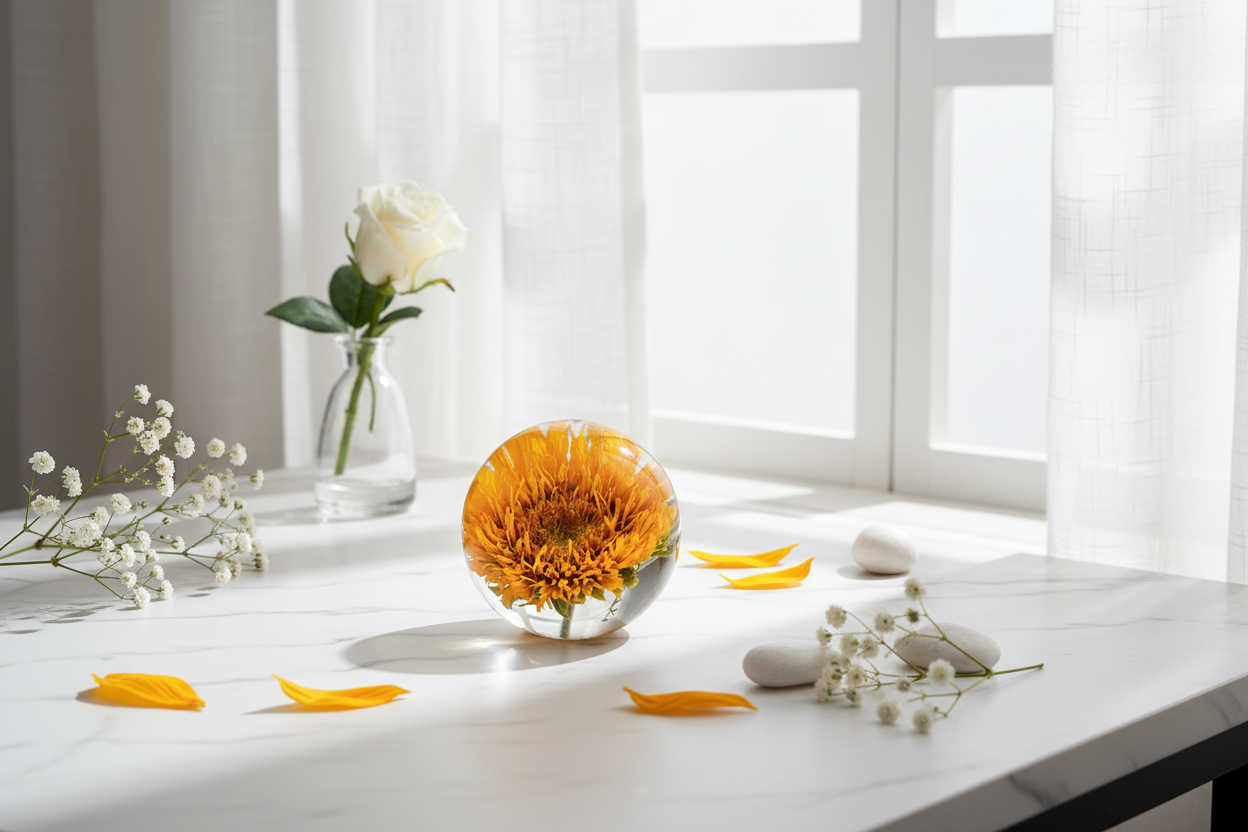 Sunflower Crystal Resin Lens Ball 80mm