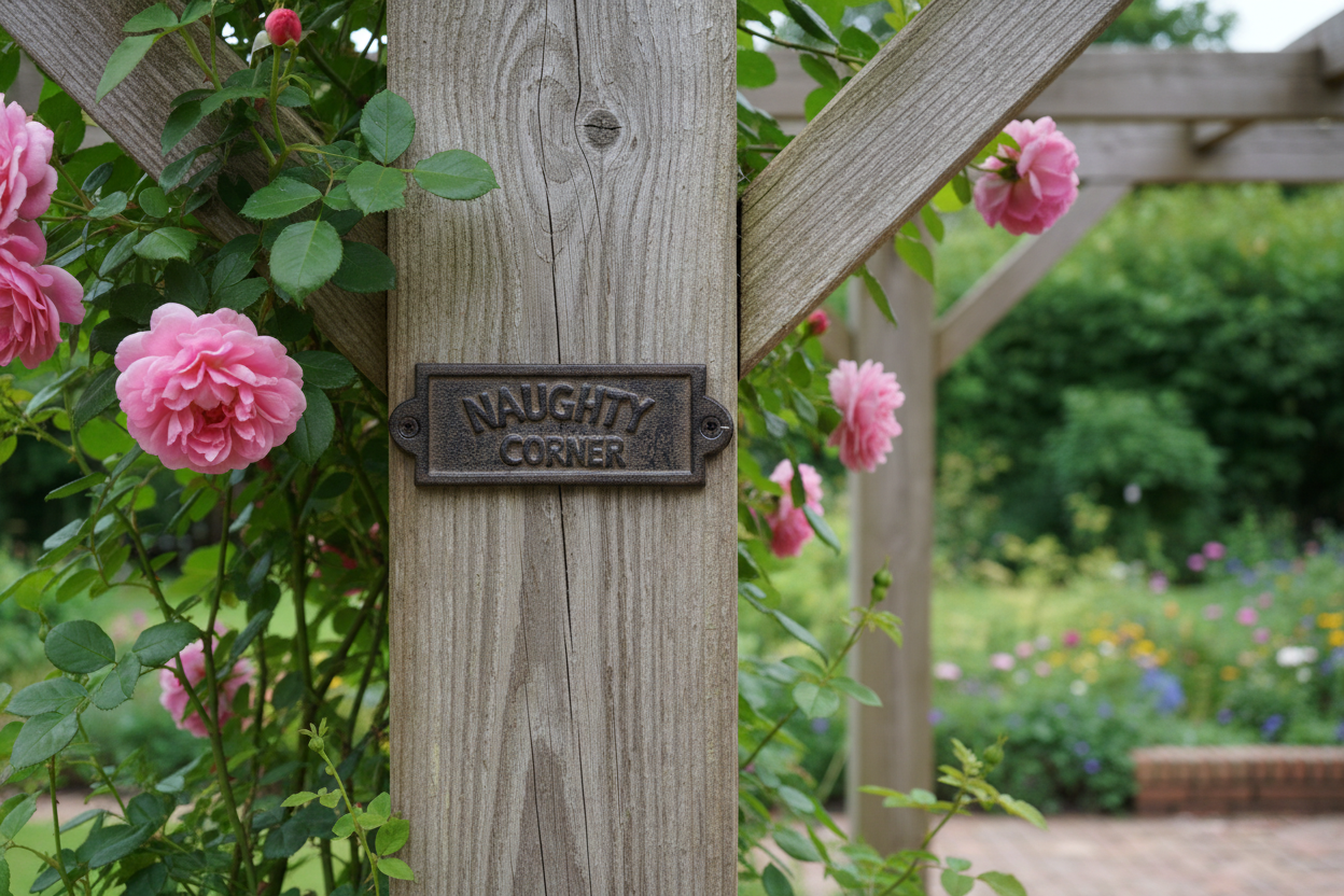 Naughty Corner Cast Iron Wall Sign