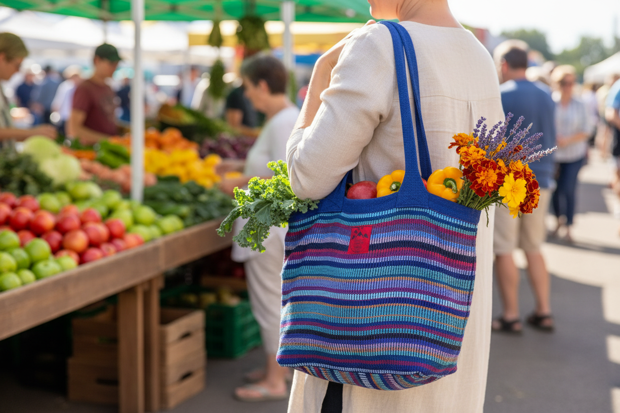 Handwoven Cotton Shopping Bag- Ethically produced in Nepal (3 colours!)