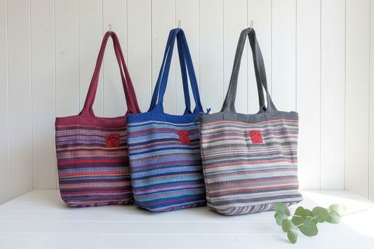 Handwoven Cotton Shopping Bag- Ethically produced in Nepal (3 colours!)