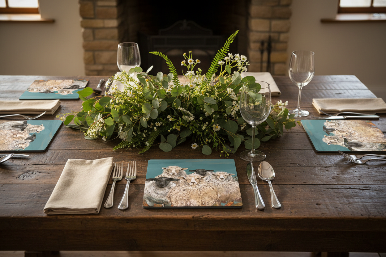 Sheep Placemats (Sold in Pairs)-handmade in the UK- Very High quality