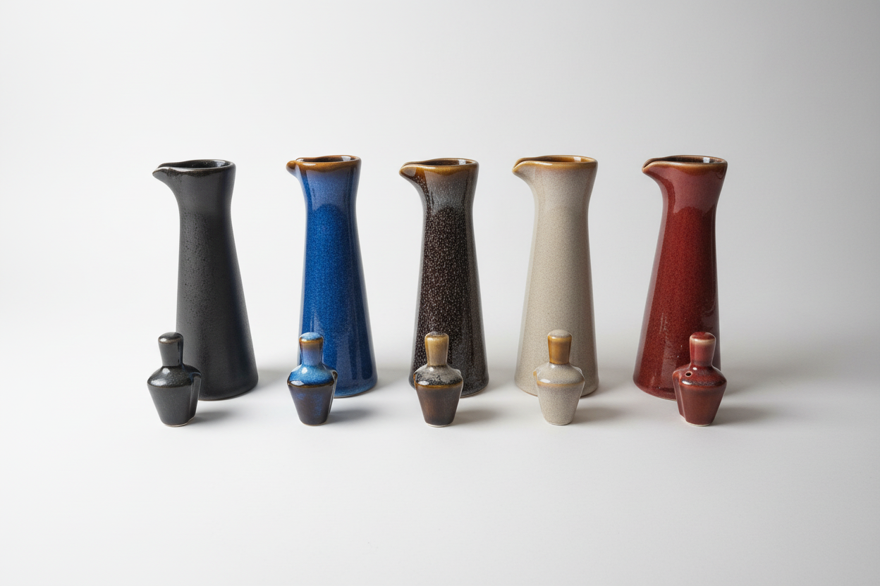 Japanese Kiln-Change Ceramic Condiment Bottle