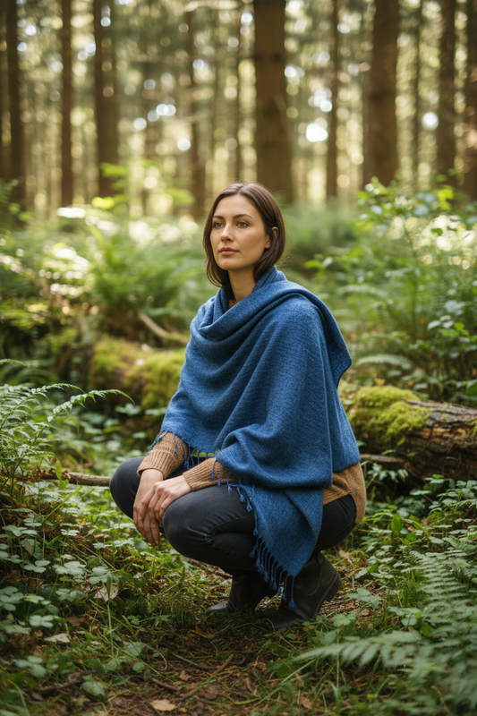 Nepali Shawls - Denim -Ethically produced in Nepal