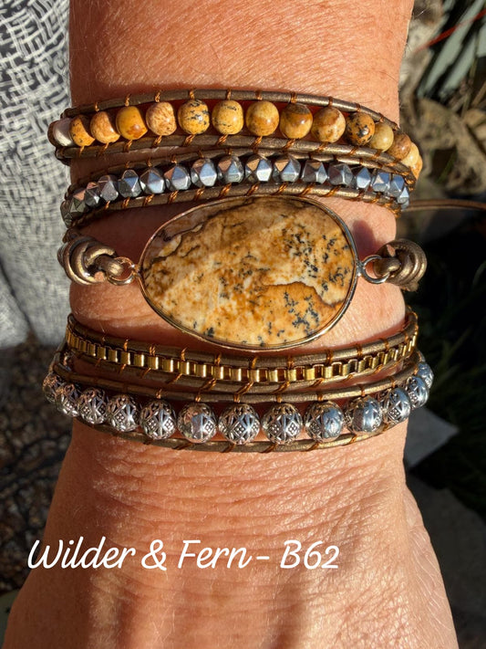 Earthy Jasper Bead Wrap Bracelet