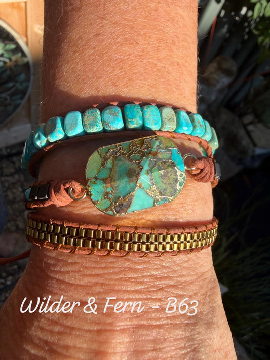 Handmade Turquoise Howlite Wrap Bracelet