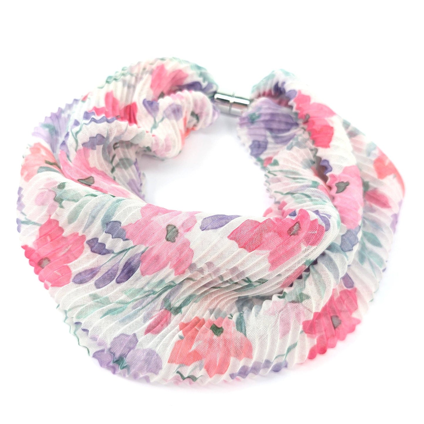 Pastel Flowers Neck Scarf | Magnetic Clasp Snood
