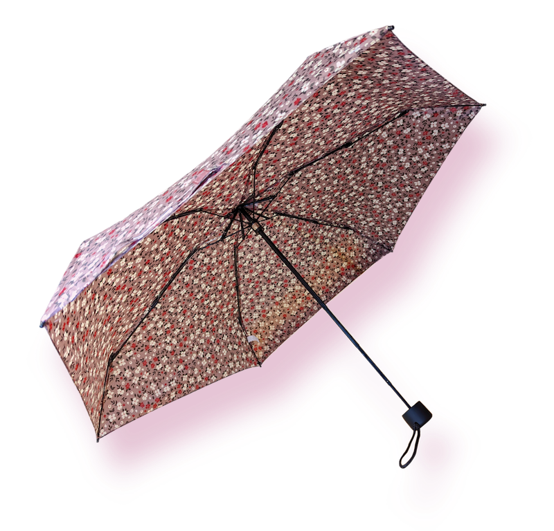 Super Mini Compact Umbrella - 5 Floral Patterns - L18cm Closed