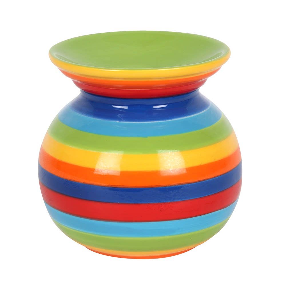 Rainbow Stripe Oil Burner and Wax Warmer H14 cm
