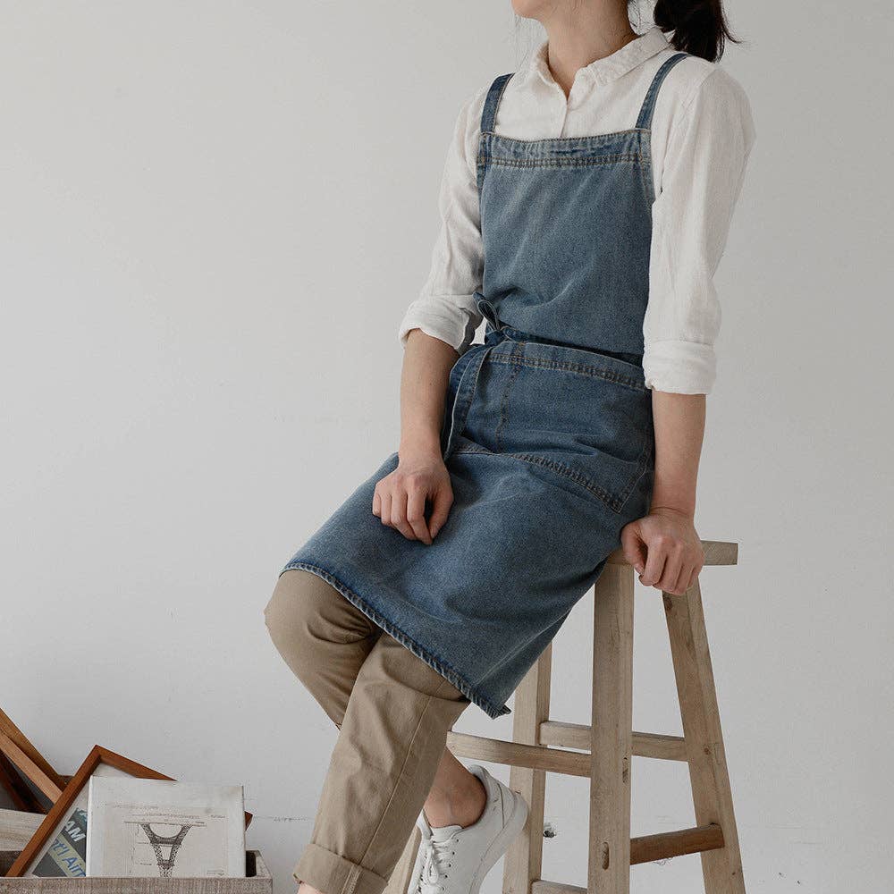 Gohobi Heavy-Duty Cotton Canvas Denim Apron