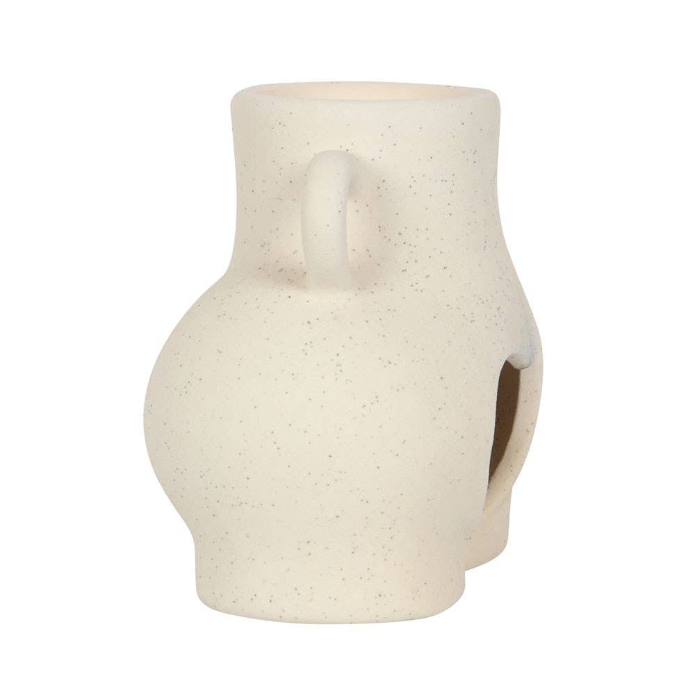 Cream Speckle Bum Oil Burner and Wax Warmer H13cm