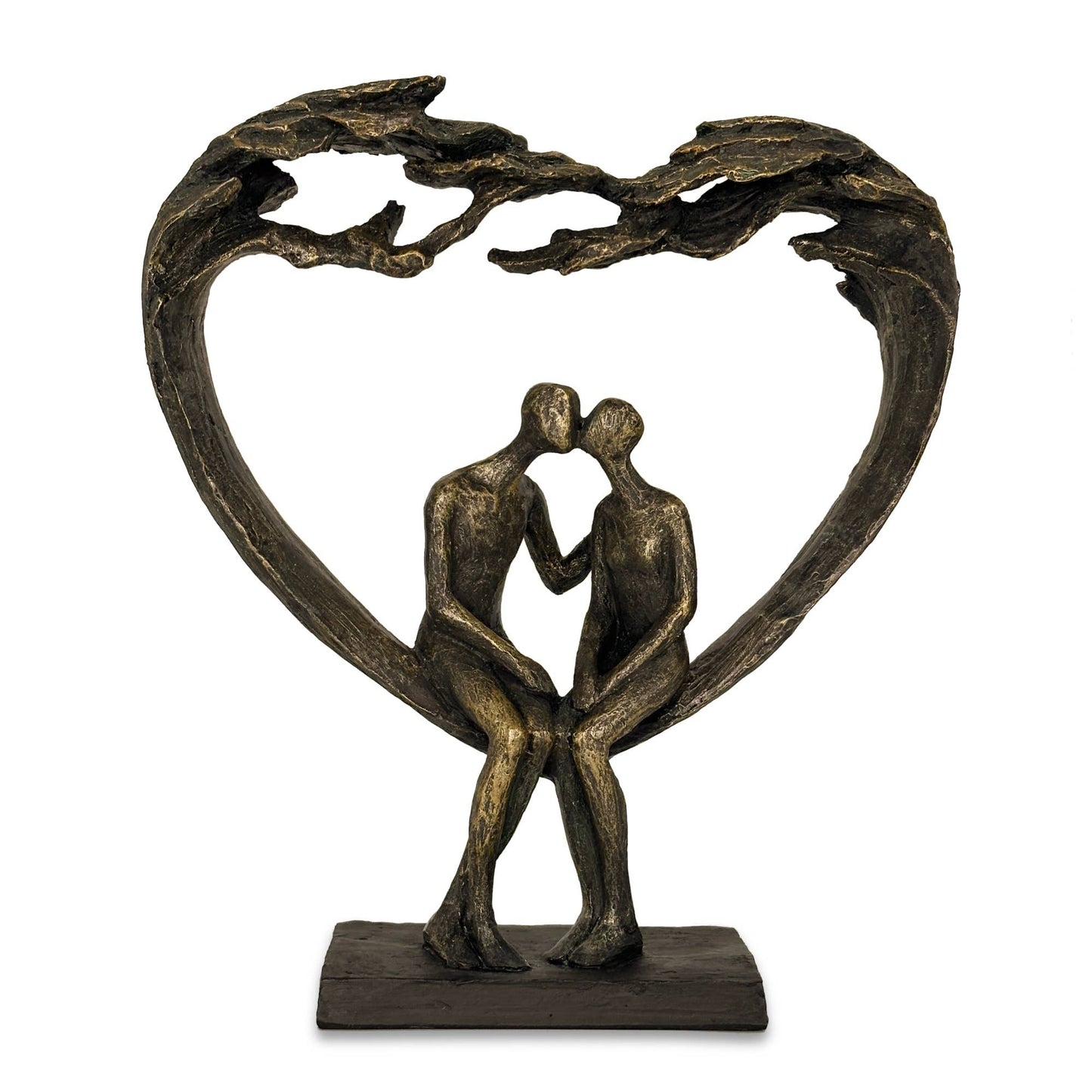Sitting Couple Under Heart Tree - H30cm