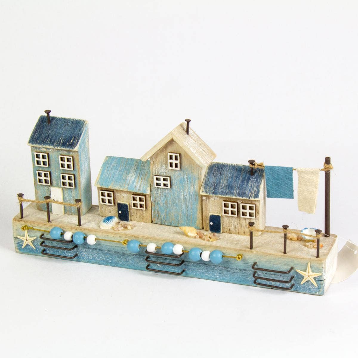 Harbourside Scene with 4 Cottages, W25cm -Good quality!