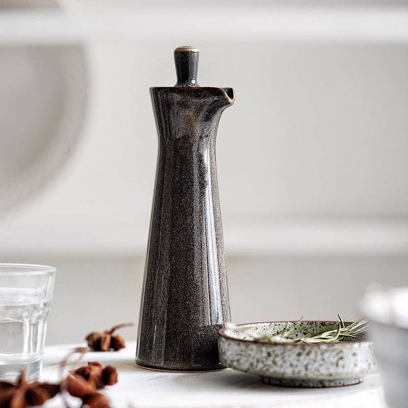 Japanese Kiln-Change Ceramic Condiment Bottle