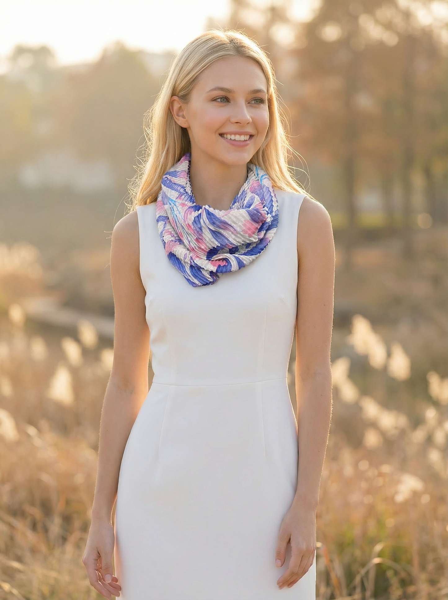 Sweet Pea Indigo Neck Scarf | Magnetic Clasp Snood