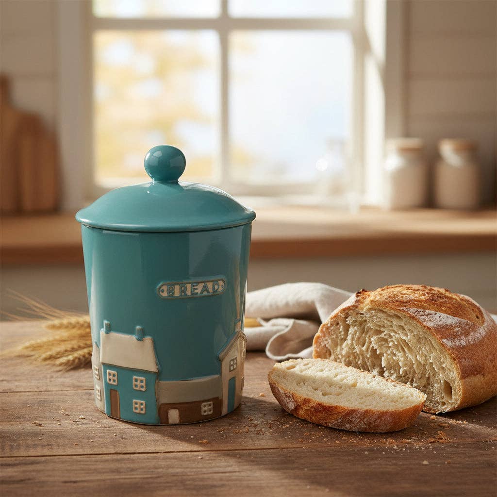 Home Comforts Ceramic Bread Bin & Lid | Teal Village Design H13"