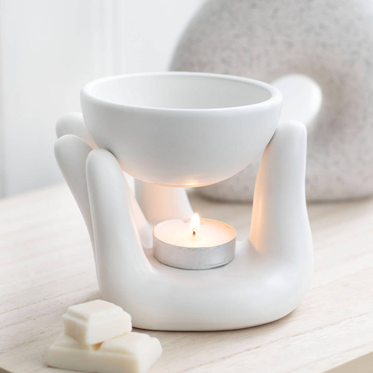 White Hand Ceramic Oil Burner H11 cm