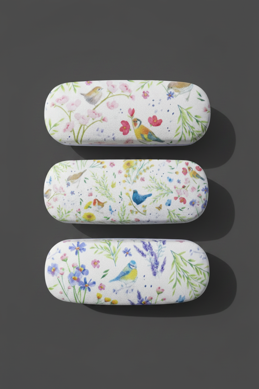 British Birds Glasses Cases Dark Background