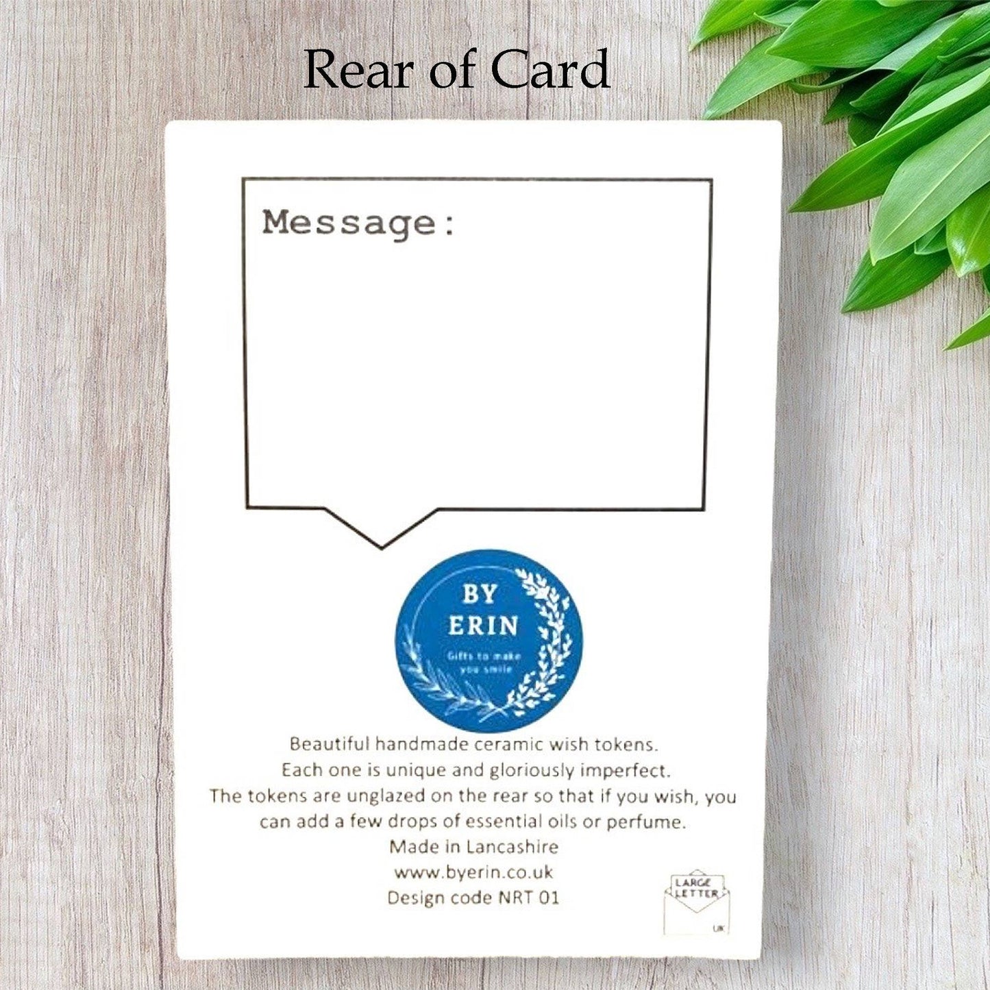 Thank you  Ceramic Pocket Token Pocket Hug and Card