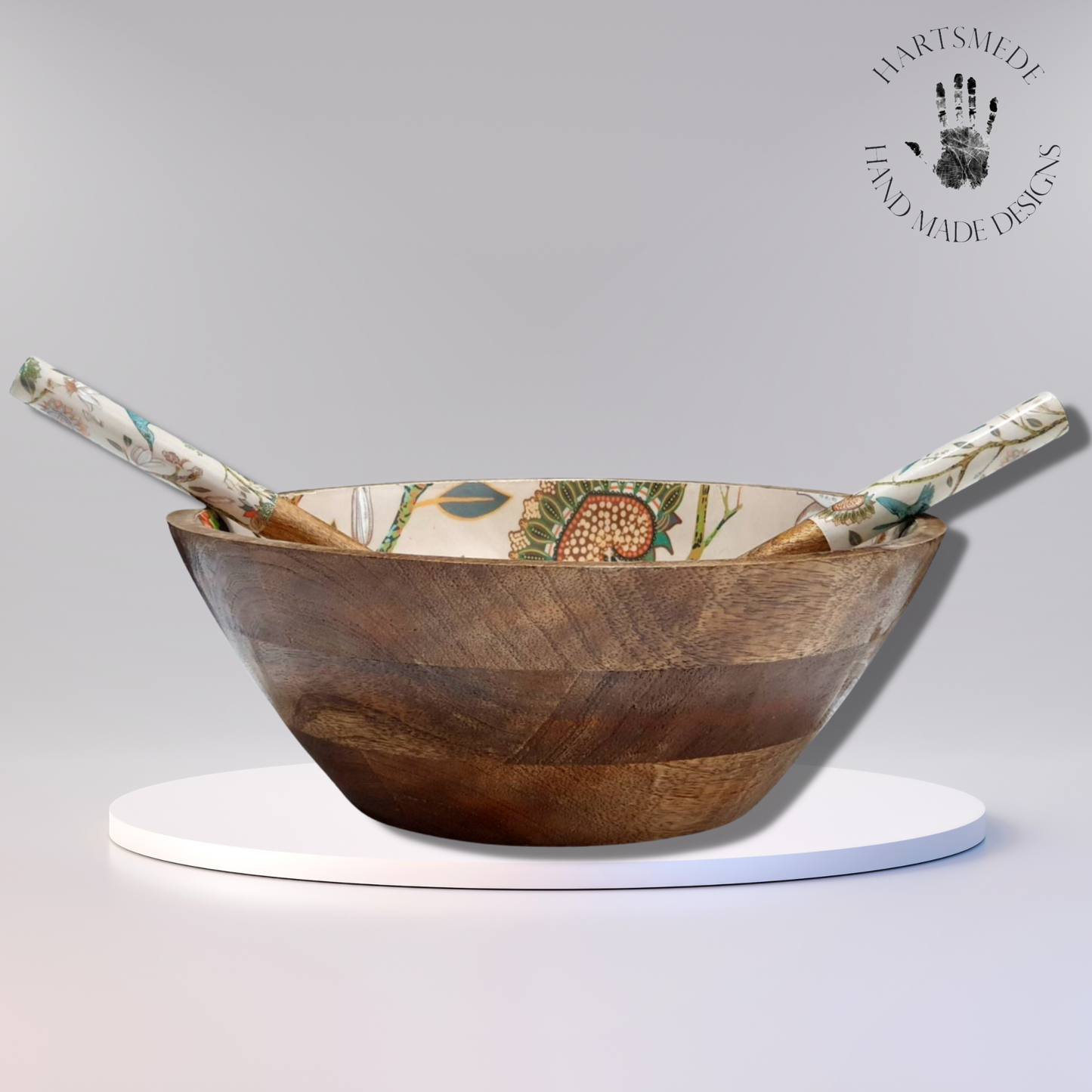 Handmade Chirpy Serving Bowl With Spoons
