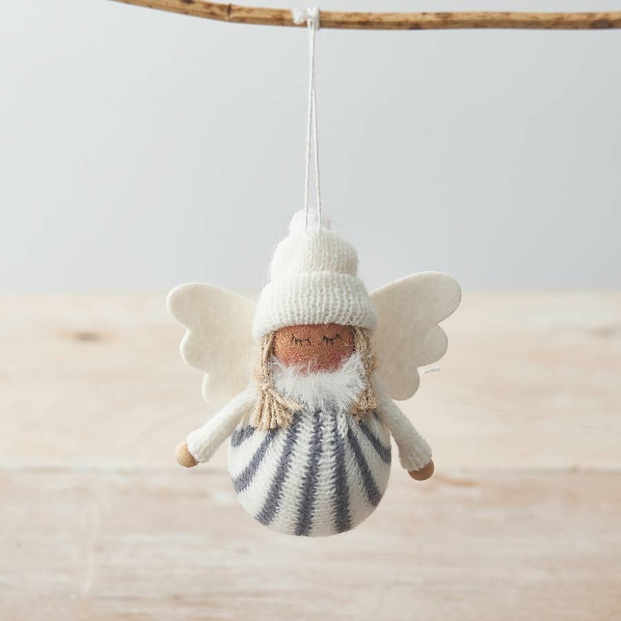 Fabric Angel Girl Christmas Decorations, 10cm -One Pair