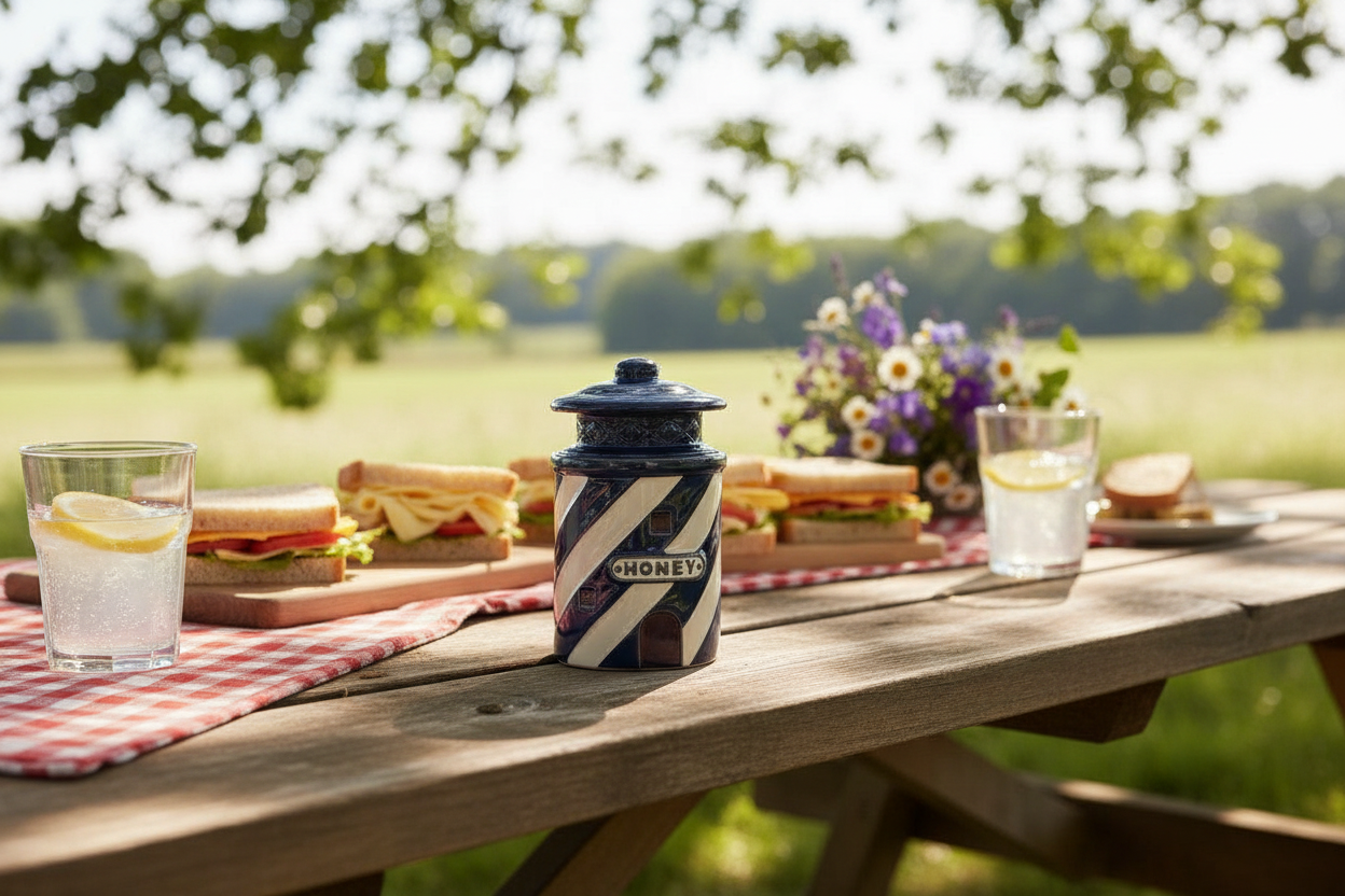 Coastal Novelty Honey Pot Picnic Lifestyle Shot