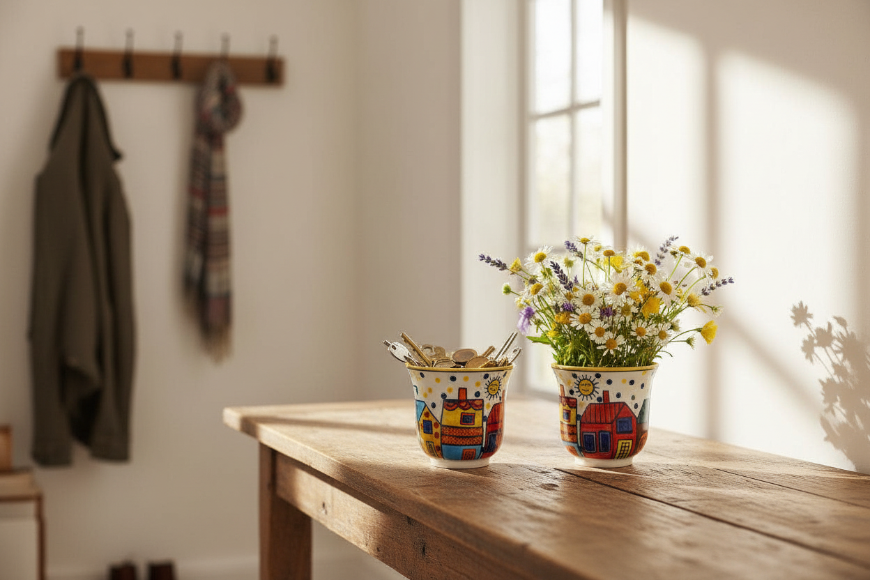 Colourful Ceramic Cache Pots Lifestyle Hero Shot