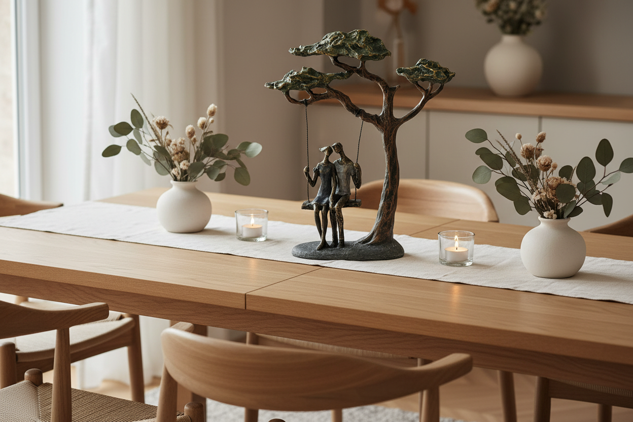 Couple on a Swing Dining Table Centrepiece