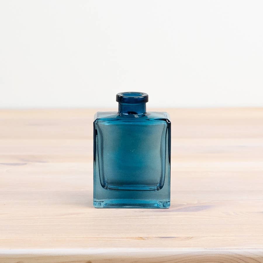 Blue Glass Flower Vase Or Diffuser Bottle, 10.5cm