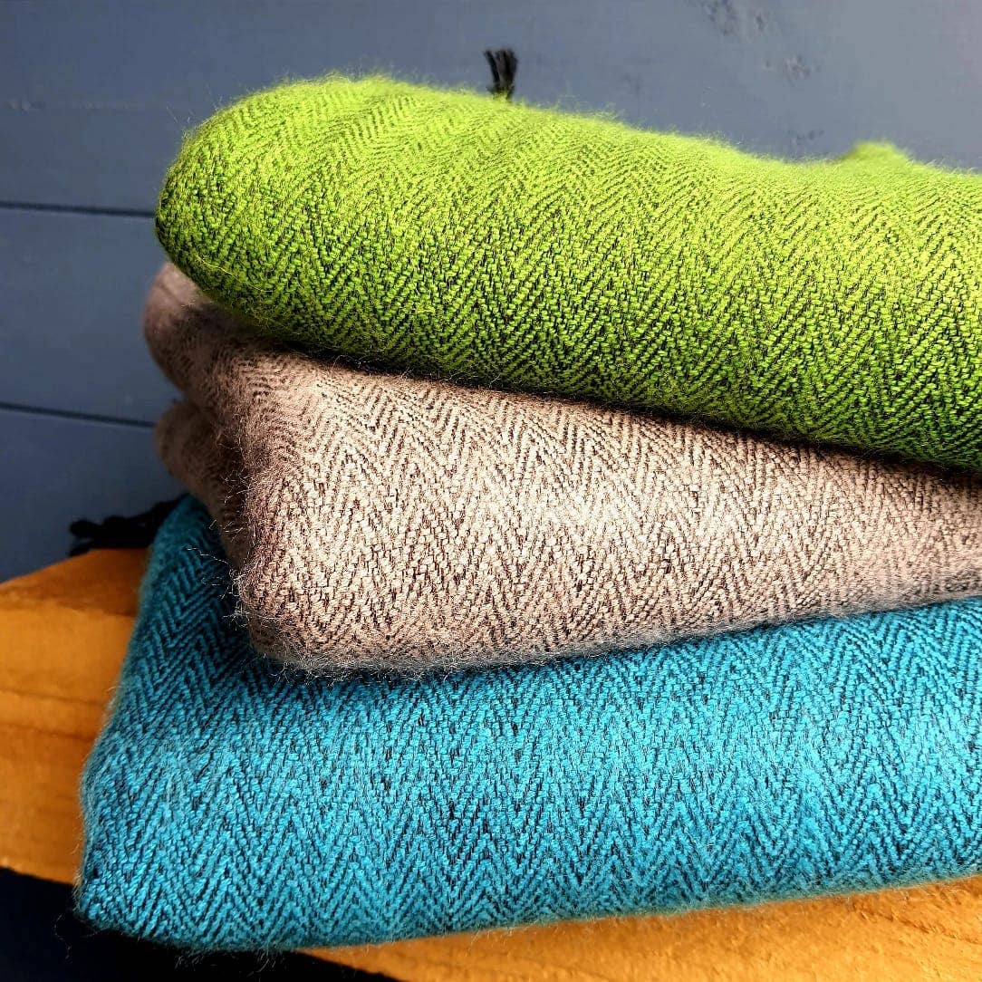 Luxurious Herringbone Weave Oversized Winter Scarf -Ethically sourced and Vegan