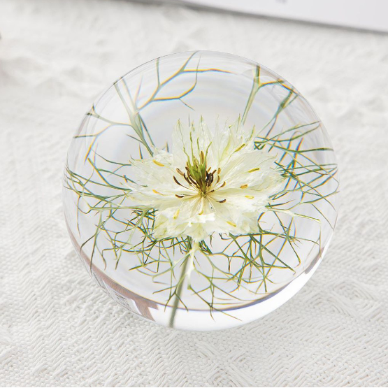 Fennel Flower Crystal Resin Lens Ball 80mm