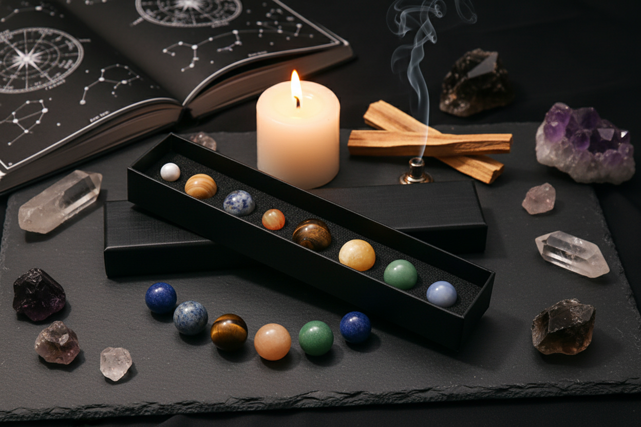 Gemstone Planets Solar System Kit - Spiritual Wellness with Box