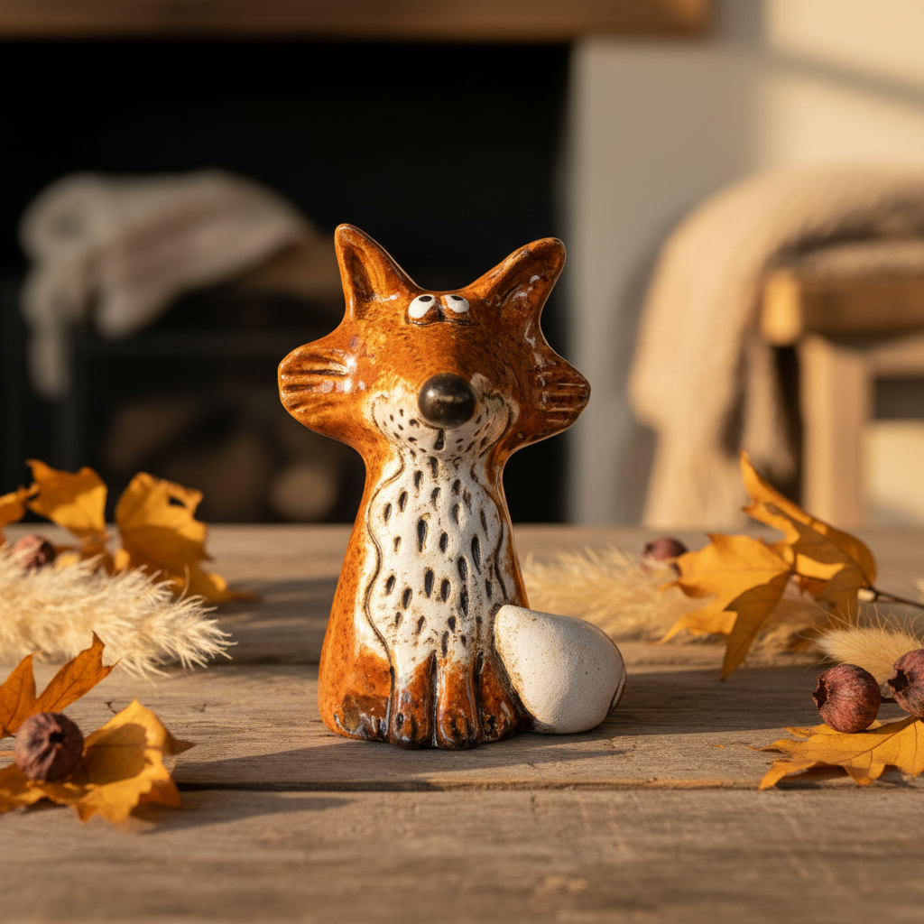 Glazed Fox Ornament 12.5cm - Autumn Lifestyle