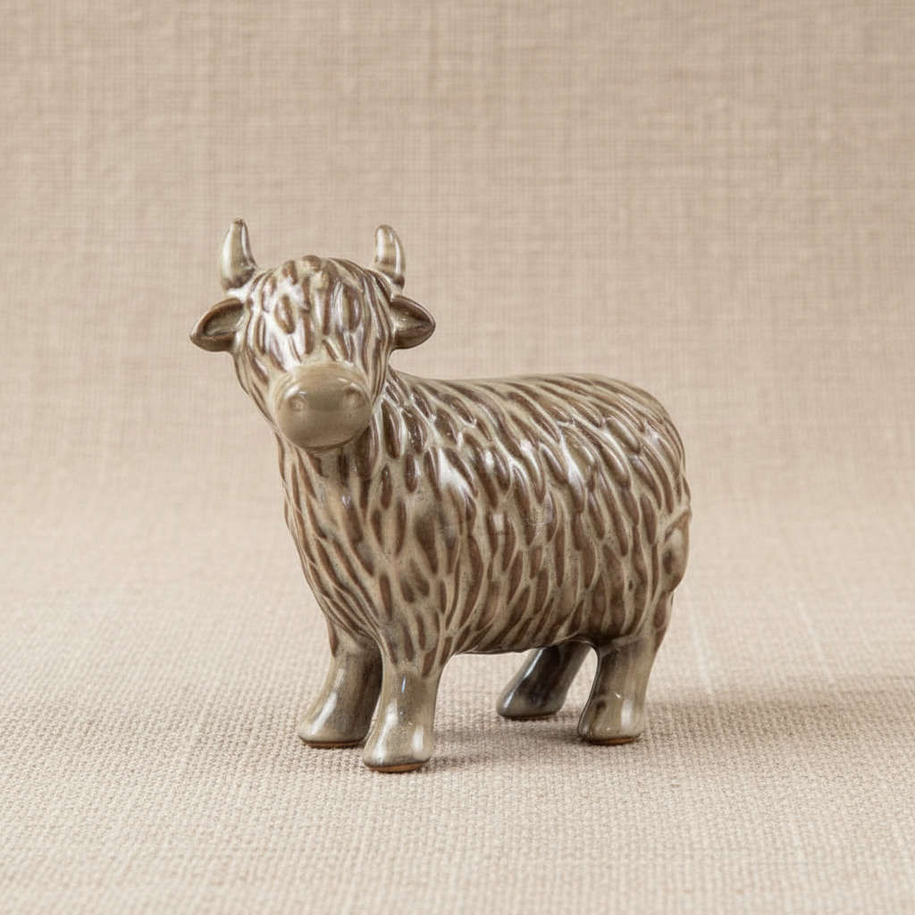 Glazed Highland Cow 11.2cm - Etsy Close-up