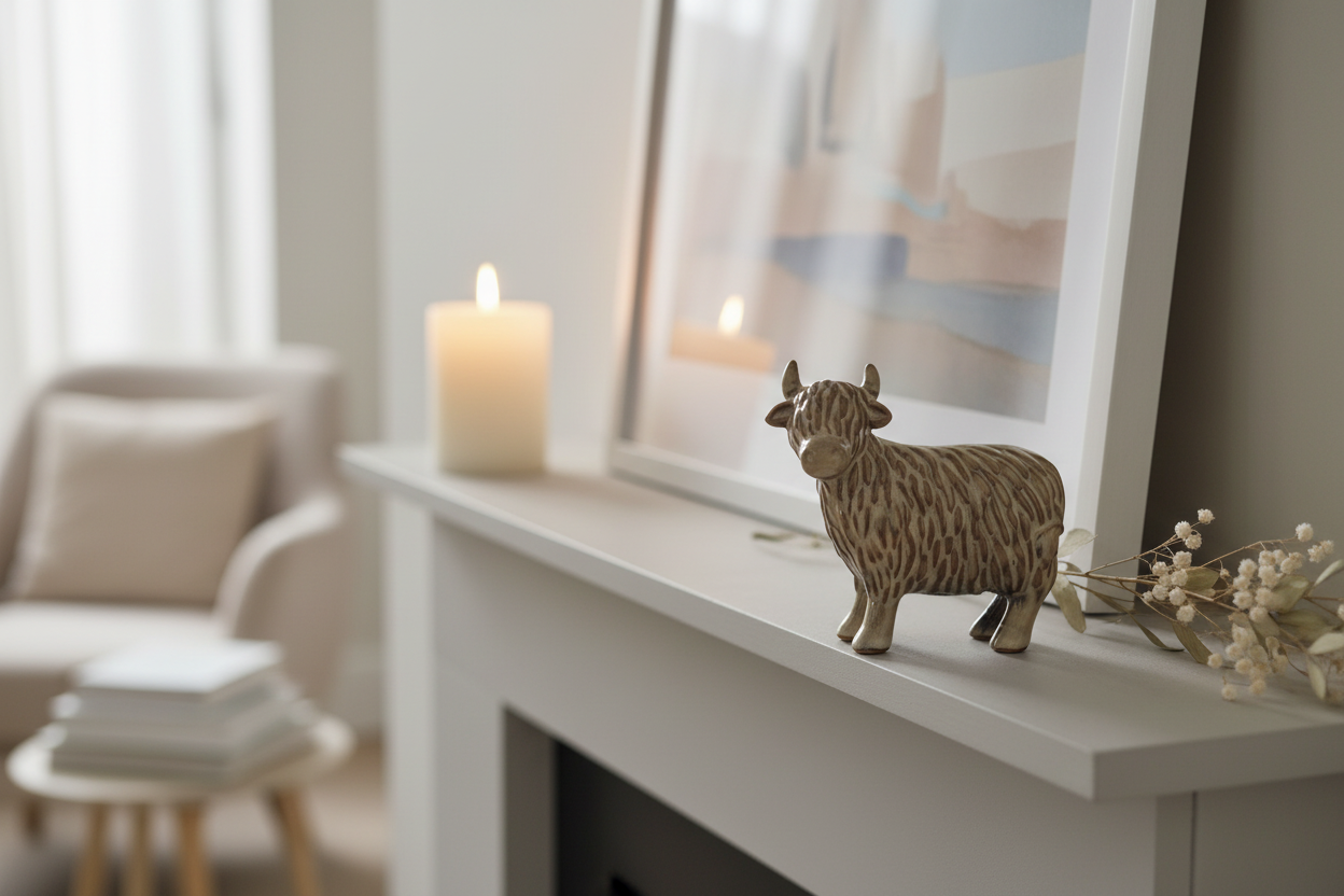 Glazed Highland Cow 11.2cm - Mantelpiece