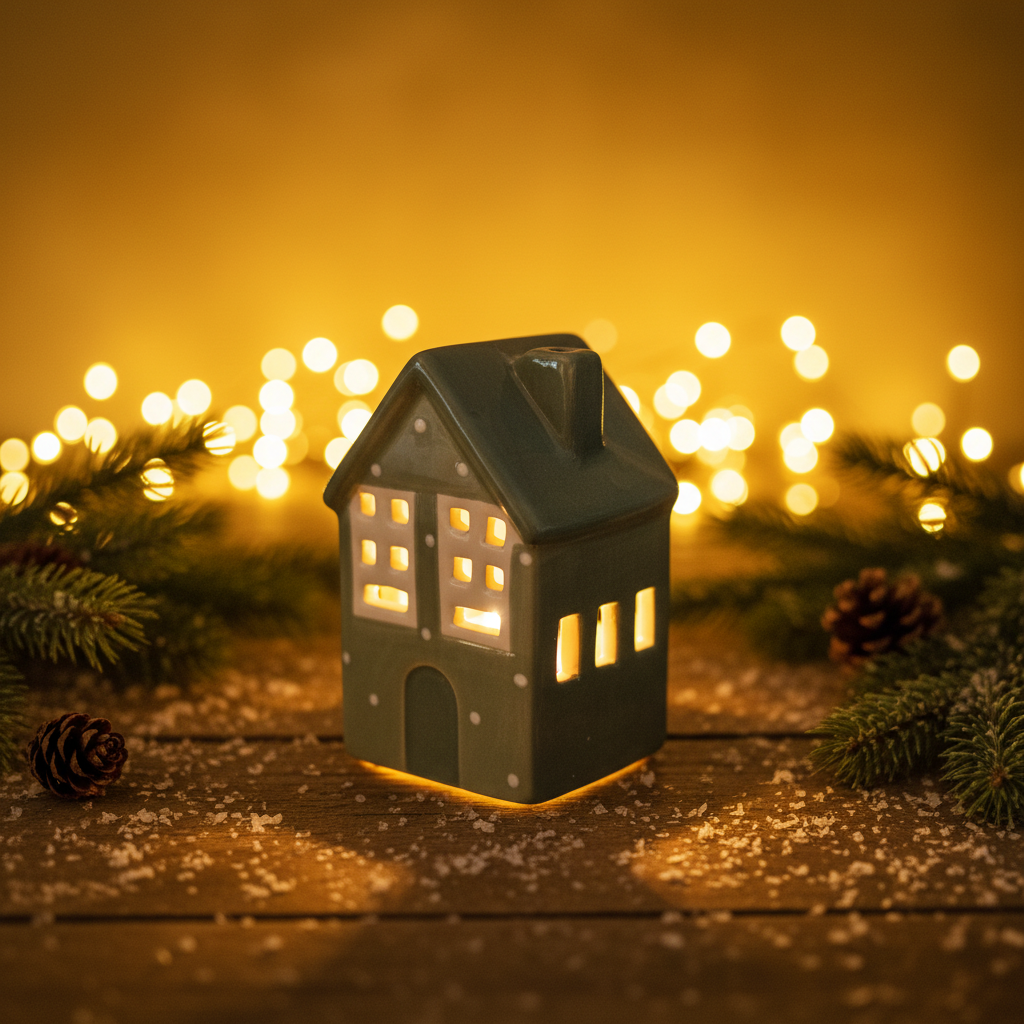 Green Ceramic LED House Lifestyle Shot
