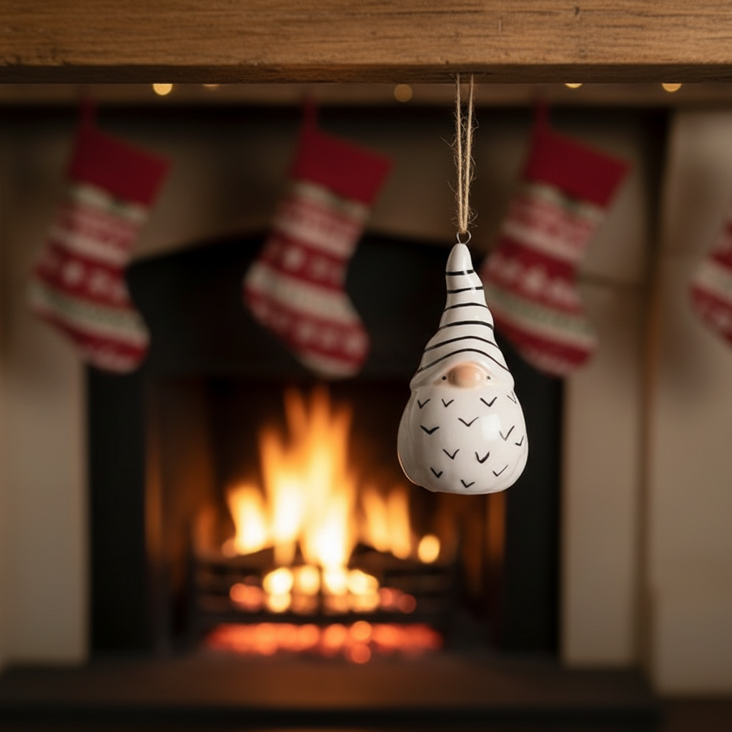 Hanging Santa Gonk - Fireplace Shot
