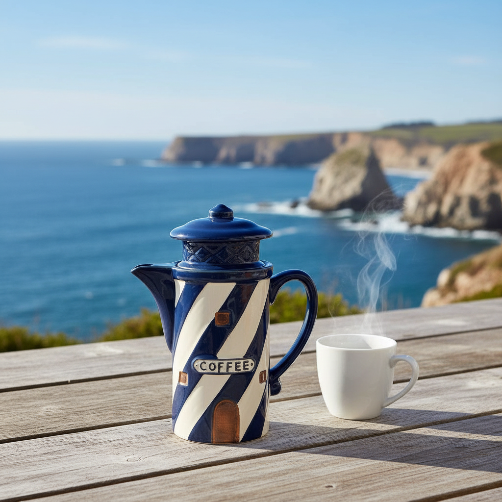 Lighthouse Coffee Pot - Coastal Hero Shot