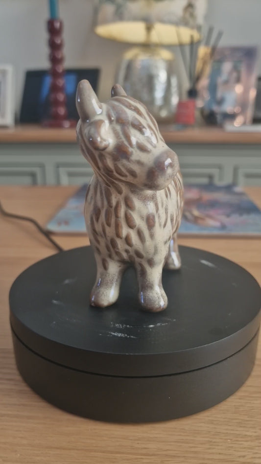 Glazed Highland Cow Ornament, 11.2cm