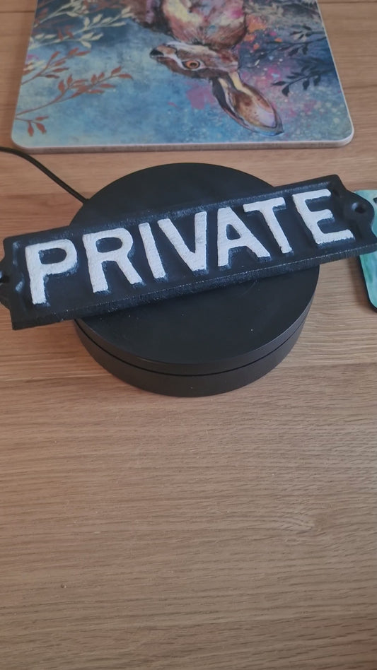 Private Cast Iron Wall Sign