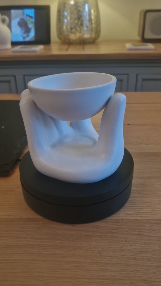 White Hand Ceramic Oil Burner, 11cm