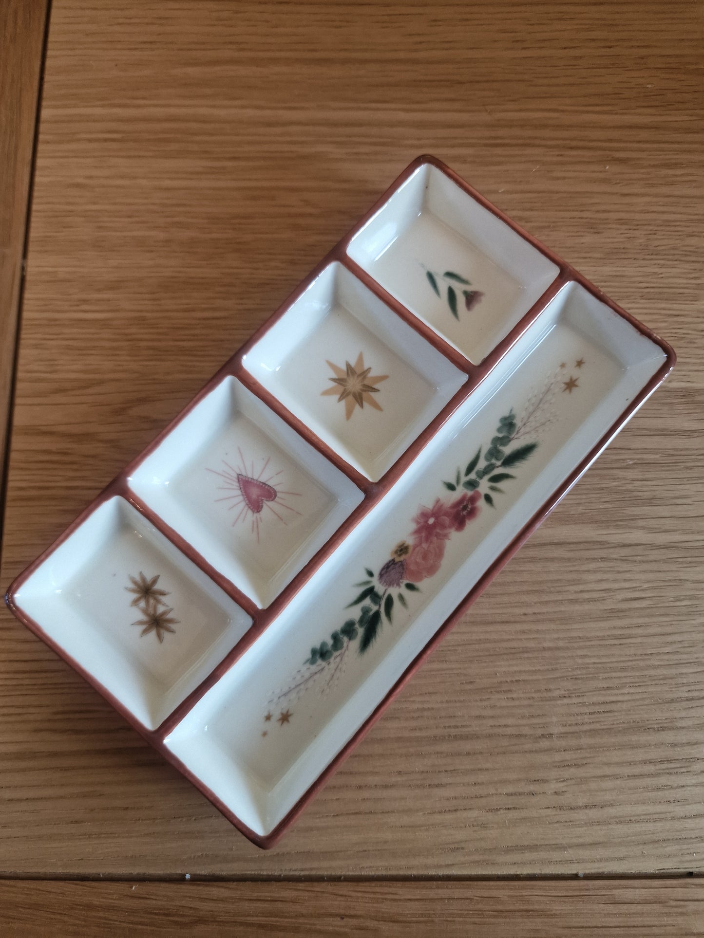 Floral Heart Ceramic Trinket Tray 15cm | Jewellery Storage Dish