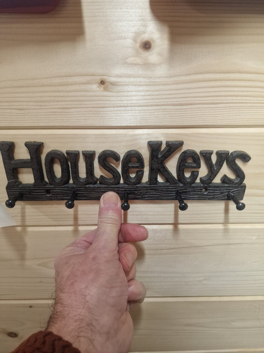 Cast Iron 'House Keys' Novelty Wall Hooks W25.5cm