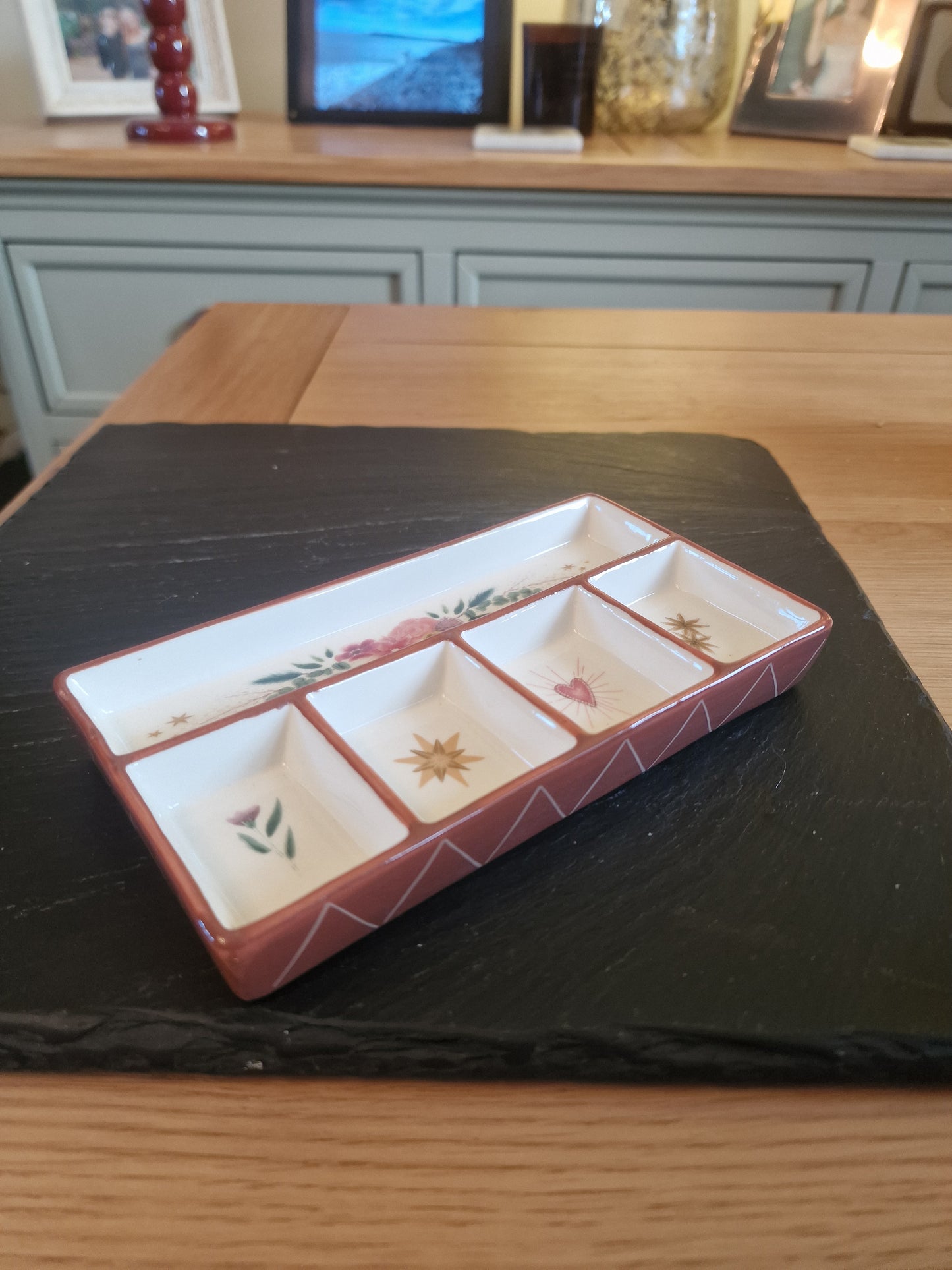 Floral Heart Ceramic Trinket Tray 15cm | Jewellery Storage Dish