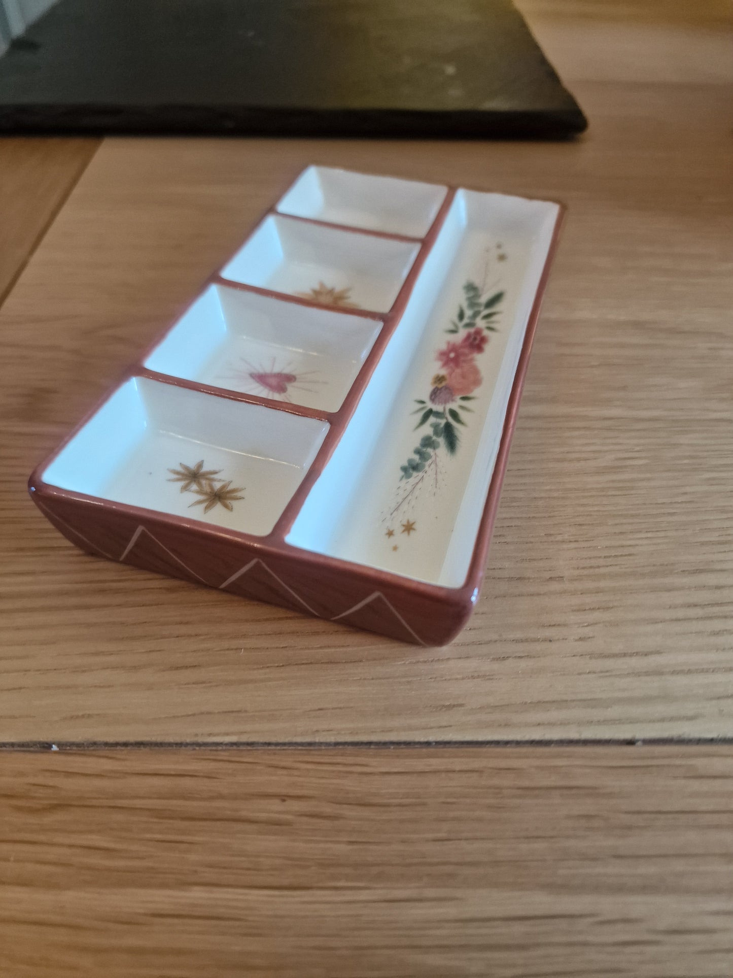 Floral Heart Ceramic Trinket Tray 15cm | Jewellery Storage Dish