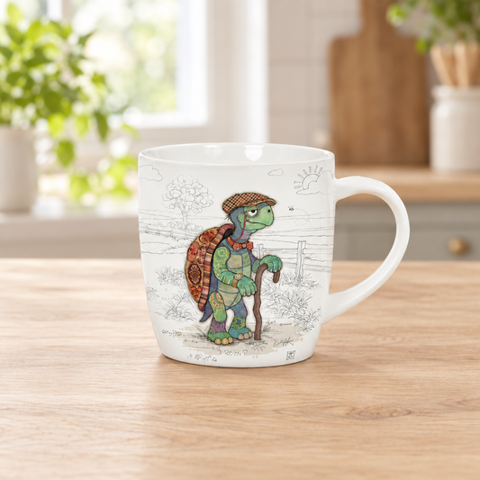 Bug Art Theodore Tortoise Mug with presentation box fine bone china mug with colourful tortoise illustration