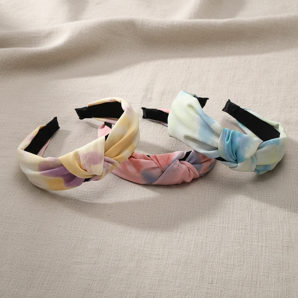 Tie Dye Hairbands - Linen Background